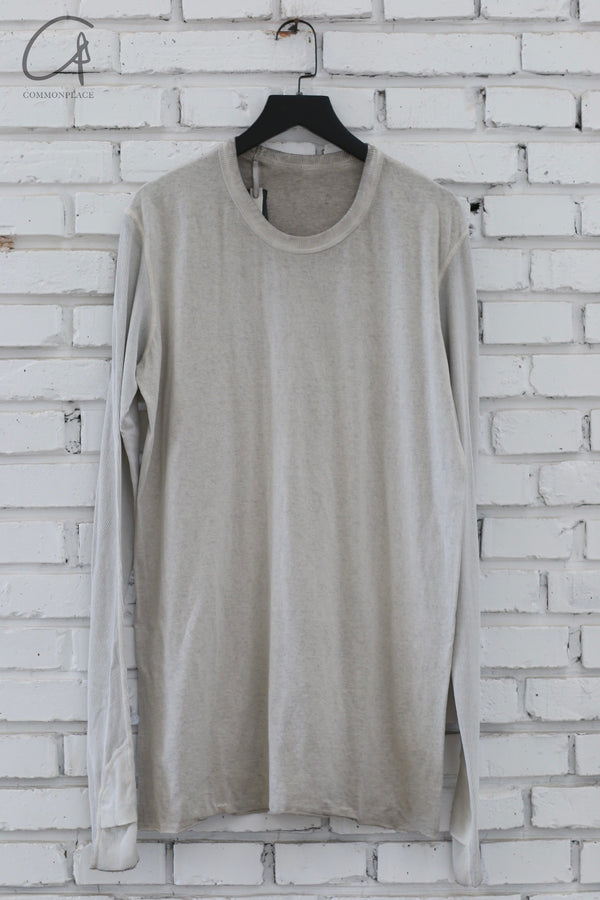 Boris Bidjan Saberi 24 Autumn and Winter Vertical Stripe Long Sleeve T-shirt LS1.5RF-F035+FTJ00001-F.L.GREY FADED LIGHTGREY